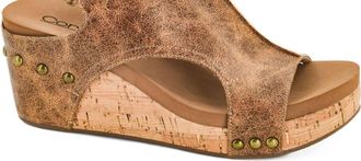 Corkys Footwear Womens Carley Wedge Sandal In Cognac Distressed