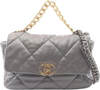 Chanel Pre-owned Leren chanel-tassen - Dames - Vintage Schoudertas - Grijs - ONE Size - Leer - Vintage