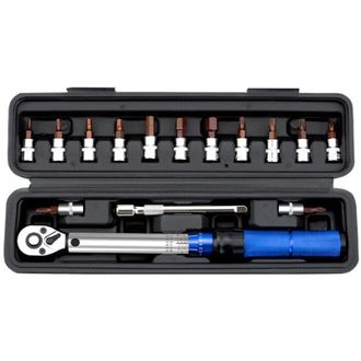 OEM Llave Dinamom&eacute;trica De 1/4 De Pulgada, 2-24 Nm - 72 Dientes - Acero Cromo-vanadio - 13 Puntas - Varilla De Extensi&oacute;n Para Bicicleta Y Motocicleta -cre