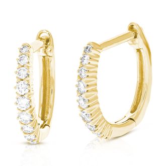 Vir Jewels 1/4 cttw Lab Grown Diamond Hoop Earrings in 14K Gold With Hidden Post For Women
