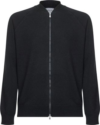D4.0 zipped raglan-seleeve cardigan - Black