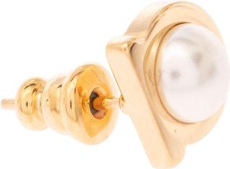 Ferragamo Womens Earrings With Hook, Metallic Brass