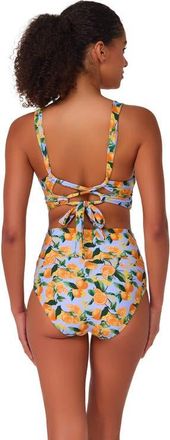 Sunsets Hannah High Waist Bikini Swim Bottoms in Clementine at Nordstrom, Size X-Large