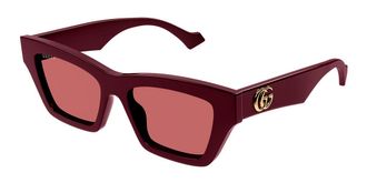 Gucci GG1753S Asian Fit 004 Womens Sunglasses Burgundy Size 53