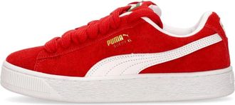 Puma Rood/Wit Su&egrave;de Lage Schoen - Heren - Sneakers - Rood - 42 1/2 EU - Su&egrave;de - Schoenen