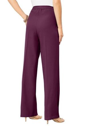 Roaman's Plus Size Wide Leg Bend Over Pant in Dark Berry at Nordstrom, Size 26