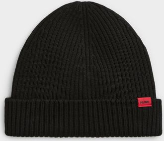 HUGO BOSS Mens Xola ribbed Tuque Hat