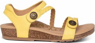 Aetrex Womens Jillian Braided Quarter Strap Sandal In Lemon
