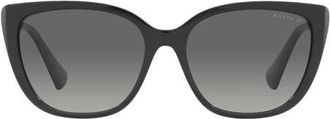 Ralph Lauren 56mm Polarized Butterfly Sunglasses in Black /Polar Gradient Grey at Nordstrom