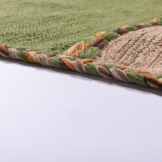 Paco Home Paco Home - Alfombra Dise&ntilde;o Kilim Tejida A Mano 100 % Algod&oacute;n Moderna Estampada Verde 240x340 Cm