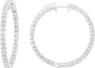 Effy Lab Grown Diamond Hoop Earrings in Silver at Nordstrom Rack