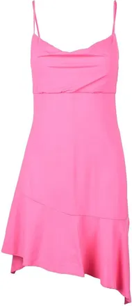 Semicouture Pink Asymmetrical Polyamide Mini Dress