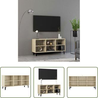 vidaXL TV con gambe in metallo - Mobile TV con Gambe in Metallo Rovere Sonoma 103,5x30x50 cm