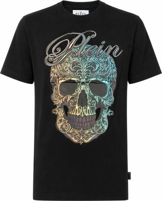 Philipp Plein T-shirt Ronde Hals Ss Skull - Heren - T-shirts - Zwart - S - Katoen - Tops
