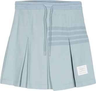 Thom Browne 4-Bar knitted pleated skirt - women - Cotton - 38 - Blue