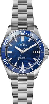 Shinola Monster Lake Huron Automatic Dive Bracelet Watch, 39mm in Lake Blue Mother Of Pearl at Nordstrom