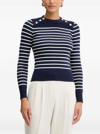 Guess Co striped-pattern sweater - Blue