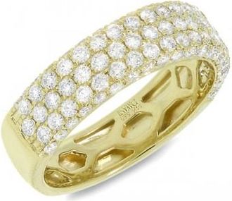 Allurez 1.30ct 14k Yellow Gold Diamond Ladys Pave Band