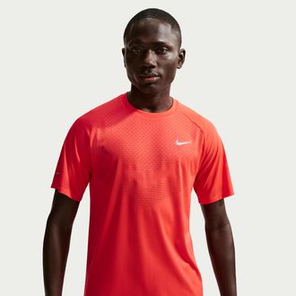 Nike Mens Stride Dri-FIT ADV Short-Sleeve Running Top in Red | HV5203-696