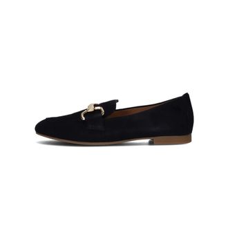 Gabor Schoenen, Dames, Blauw, 37 EU, Su&egrave;de, Zwarte Loafers met Gouden Detail