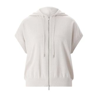 PESERICO Peserico, Zip-throughs, female, Beige, Size: 2XS Short-Sleeve Zip Jacket