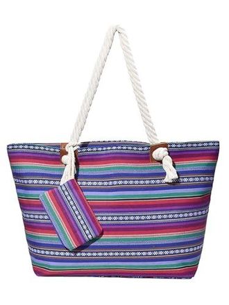 Grand Sac De Plage DonDon Imperméable Avec Petit Sac - 58x38x18 Cm, Fermeture Éclair, Bandoulière