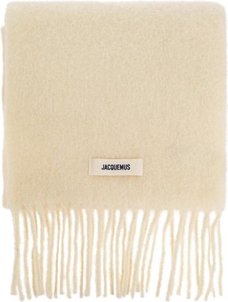 Jacquemus LEcharpe Carro Scarf - unisex - Wintersjaals - Beige - ONE Size - Wol - Accessoires