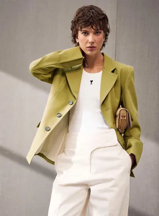 Ami Womens Loose pure virgin wool Blazer Jacket