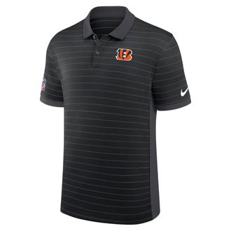 Nike Cincinnati Bengals Sideline Victory Stripe Nike Mens Dri-FIT NFL Polo in Black | 03BG166N9A-RPE