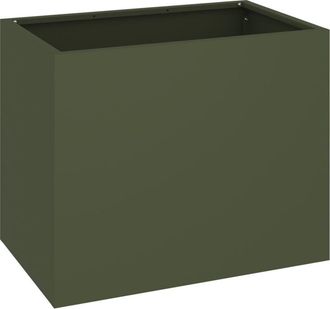 vidaXL Vidaxl - Garden Planter Olive green 50 x 32 x 40 cm Cold-rolled steel