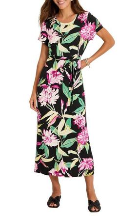 Tommy Bahama Twilight Bloom Knit Midi Dress in Black at Nordstrom, Size X-Small
