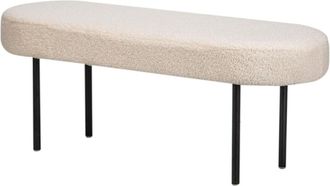 Nordlys Banco estilo escandinavo en acero y lana blanca