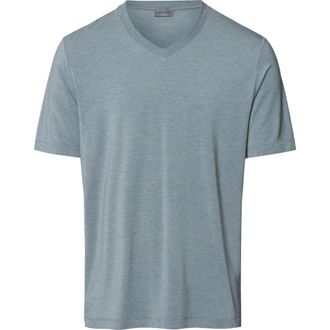 Hanro Casuals Soft V-Neck T-Shirt in Ocean Melange at Nordstrom, Size Medium