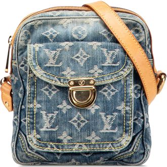 Louis Vuitton Pre-owned Womens Sac Rabattable Crossbody Denim Bag - Blue Textile - One Size