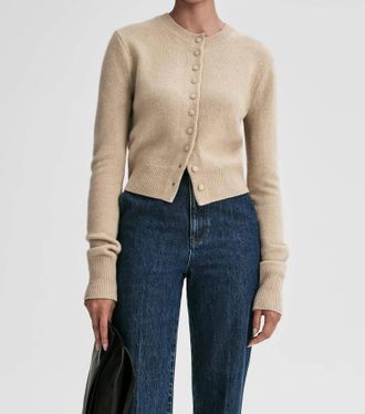 A.L.C. Skyler Cashmere Cardigan In Beige