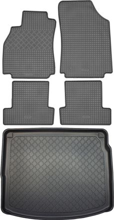 OEM Juego De Alfombrillas De Goma Para Coche Y Alfombrilla Para Maletero Para Renault Megane Grandtour Iii Sed&aacute;n (4 Puertas) De Junio De 2009 A Agosto De 