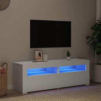 vidaXL Mueble Para Tv Con Luces Led Blanco 120x35x40 Cm Vidaxl