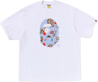 A Bathing Ape Vacation Pattern Ape Head Relaxed Fit T-Shirt White 1L30-110-335-WHT