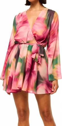 Misa Kaia Dress In Blurred Hibiscus