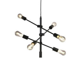 QAZQA Lampada A Sospensione Sydney - Industriale - Acciaio - Nero - Oblungo E27 Max. 6 X 7 Watt - Qazqa