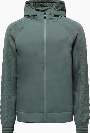 HUGO BOSS Mens KN Mirror Zip-Up Hoodie - Green - Size: 38