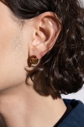 Versace Earrings With Medusa Head, Mens, Gold