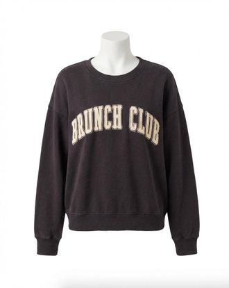 Z Supply Womens Brunch Club Sweatshirt In Black Sand