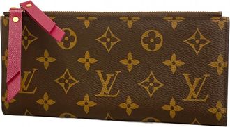 Louis Vuitton Brown Fuchsia Long Wallet (Bi-Fold) (Pre-Owned)