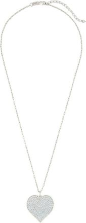 Sterling Forever Silver Cz Heart Necklace