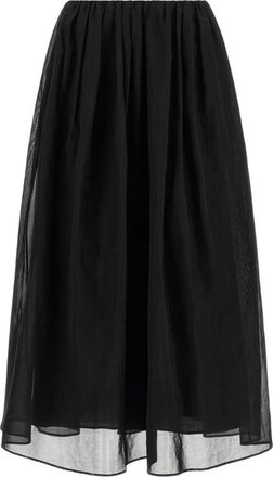 Brunello Cucinelli Black Pleated Midi Skirt