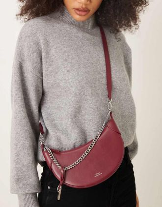 Polo Ralph Lauren Borsa a tracolla in pelle color bordeaux-Rosso