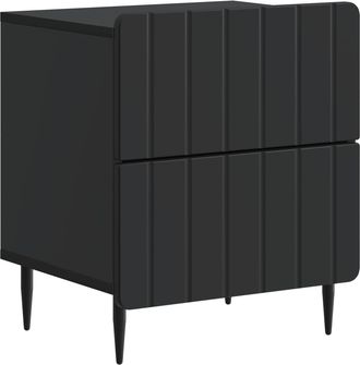 vidaXL Armario De Noche Negro 43 X 34,5 X 49,5 Cm Madera De Ingenier&iacute;a Vidaxl