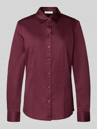 Christian Berg Slim Fit Hemdbluse mit Umlegekragen in Bordeaux, Gr&ouml;&szlig;e 38