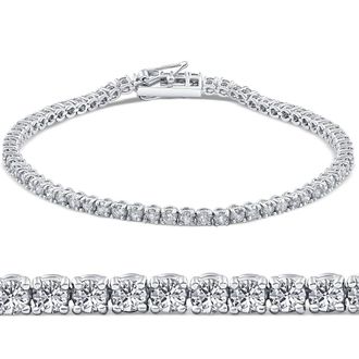 Pompeii3 3ct Diamond Tennis Bracelet 14K White Gold Round Brilliant Cut 7 Inches